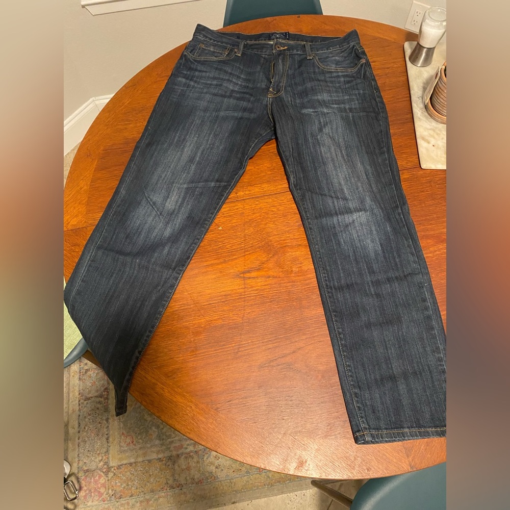 Lucky Brand Jeans Mens 36x30 221 Original Straight Stretch Dark Faded Whiskers